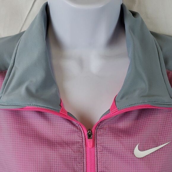 Nike Golf Tour Performance Women's Small Pink & Grey Windbreaker Jacket - Picture 2 of 16